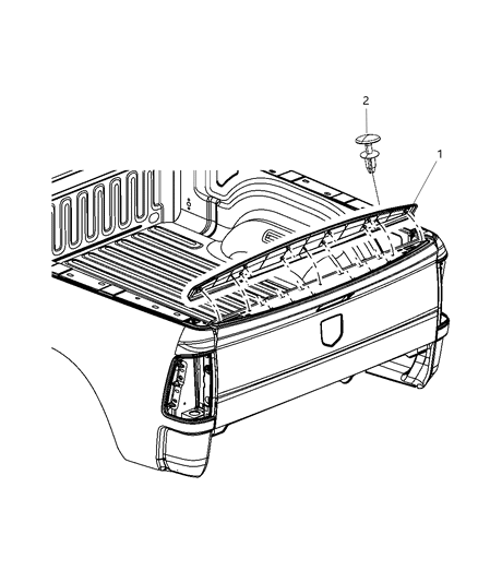 2016 Ram 1500 Spoiler Tailgate Diagram for 68164588AB