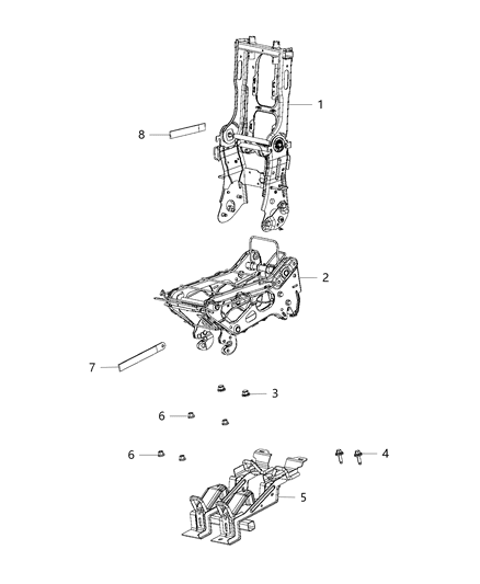 2020 Chrysler Voyager Second Row - Rear Seat Hardware, Bucket Diagram 1 - Thumbnail
