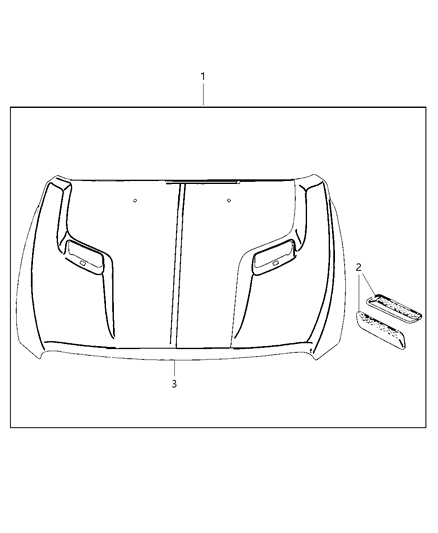 2017 Ram 1500 Hood of Mopar Accessories - Component Parts Diagram