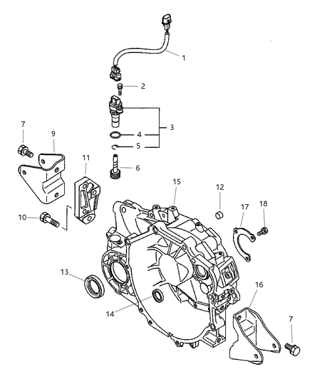 2005 Chrysler Sebring Coupe Clutch Housing & Related Parts Diagram 2 - Thumbnail