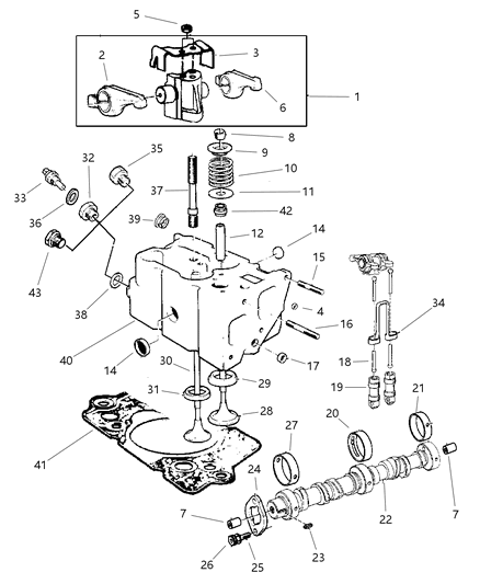 1999 Jeep Cherokee Seal Valve Guide Diagram for 4883821AA