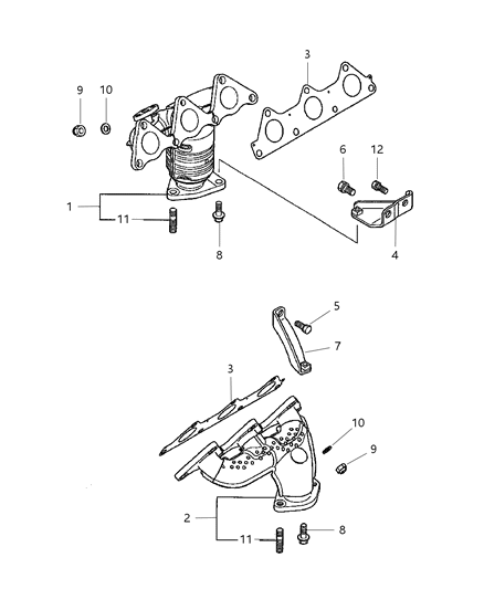 1997 Dodge Avenger Manifolds - Intake & Exhaust Diagram 3 - Thumbnail