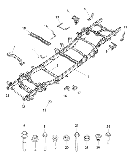 2018 Ram 1500 Shock Bracket, Rear Driver Side Diagram for 55398557AC