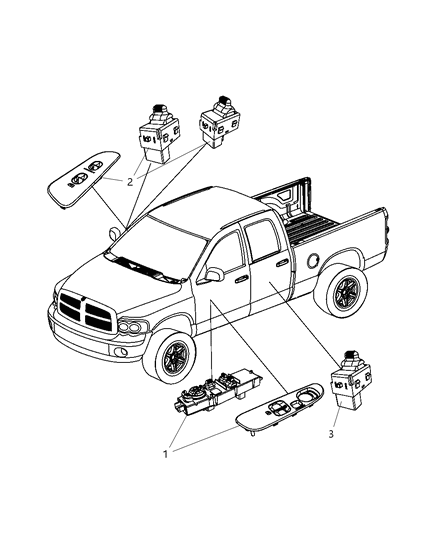 2011 Ram 5500 Switch Window And Door Lock Diagram for 68021708AC