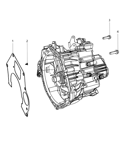 2008 Chrysler PT Cruiser Mounting Bolts of Manual Transmission Diagram 1 - Thumbnail