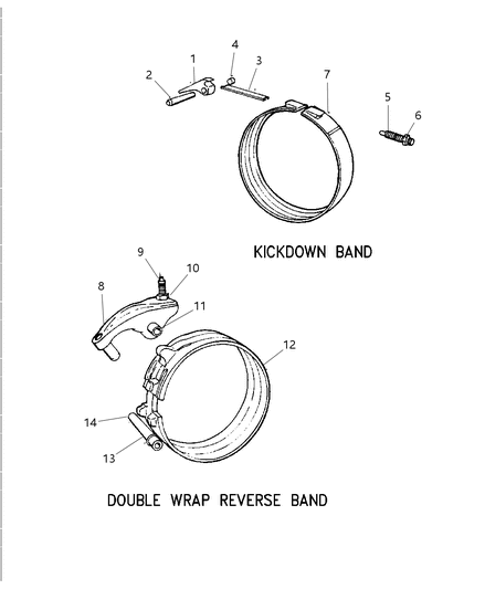 1998 Dodge Ram 1500 Regular Cab Bands, Reverse & Kickdown With Linkage Diagram 1 - Thumbnail