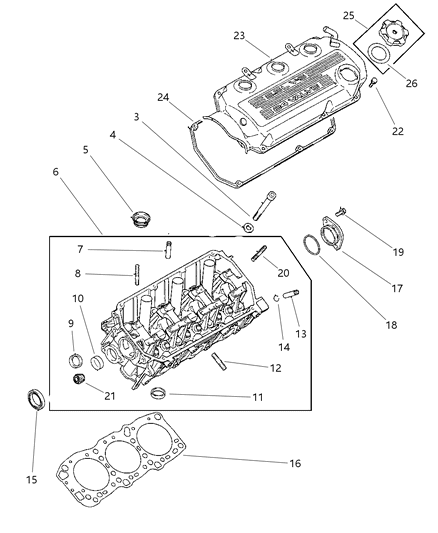 1998 Chrysler Sebring Convertible Cylinder Head Diagram 3 - Thumbnail