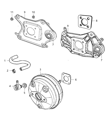 2012 Jeep Liberty Brake Booster Diagram for 68039279AC