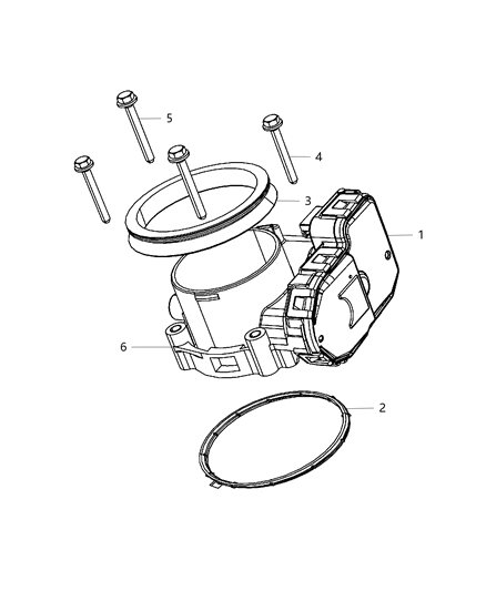 2008 Dodge Ram 3500 Cab Chassis Throttle Body & Related Diagram