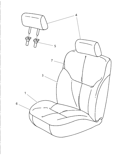 2003 Chrysler Sebring Cushion Front Seat Diagram for YB601DVAA