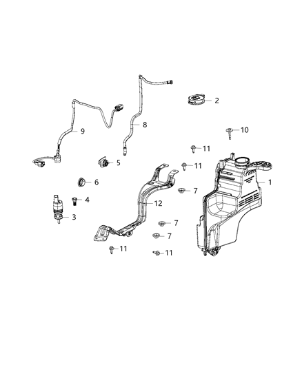 2019 Jeep Wrangler Reservoir, Windshield Washer Diagram 1 - Thumbnail