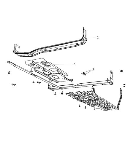 2010 Dodge Ram 3500 Pickup Underbody Plates & Shields Diagram