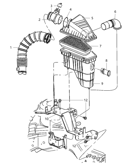 2003 Chrysler PT Cruiser Air Cleaner Diagram 2 - Thumbnail