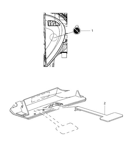 2012 Dodge Caliber Instrument Panel of Labels Diagram