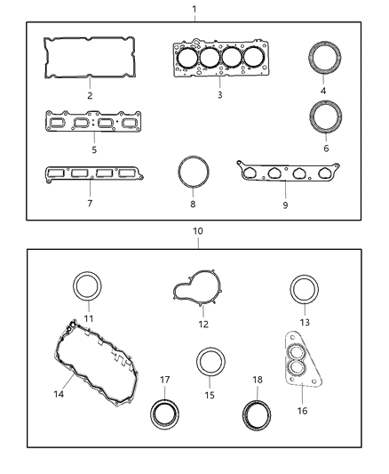 2007 Chrysler PT Cruiser Gasket Packages - Engine Diagram 1 - Thumbnail