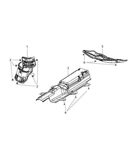 2012 Dodge Dart Shield Exhaust Catalytic Converter Diagram for 68084282AB