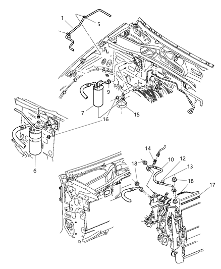 2003 Jeep Liberty A/C Hoses Diagram for 55037800AC