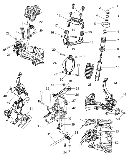 2004 Chrysler Sebring Bar Front Sway Bar Only Diagram for 4879341AB