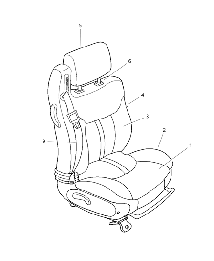 2003 Chrysler Sebring Seat Cushion, Sandstone, Front Driver Side Diagram for UK991T5AA