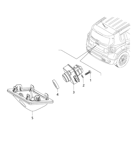 2019 Jeep Renegade Camera Screw Diagram for 68202200AA