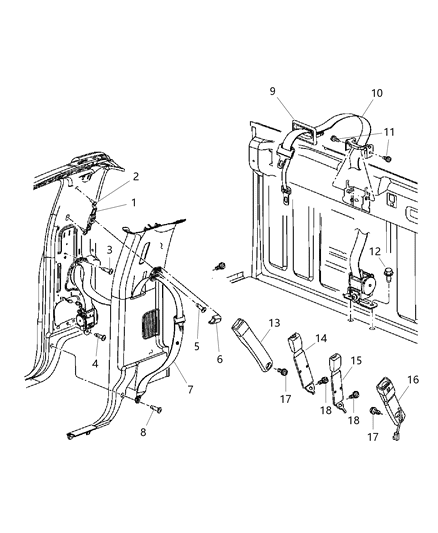 2011 Ram 3500 Cab Chassis Seat Belts Front Diagram 1 - Thumbnail