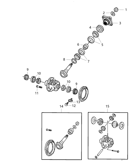 2016 Ram 3500 Pickup Differential Assembly of Rear Axle; Differential And Drive Line Diagram 1 - Thumbnail