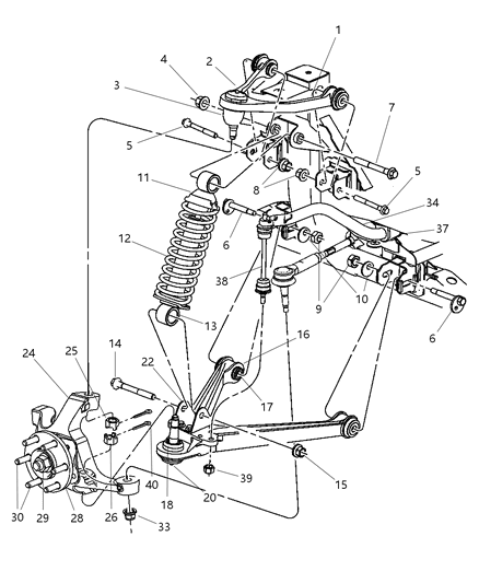 2005 Dodge Viper Stabilizer Bar Front Diagram for 5290035AB