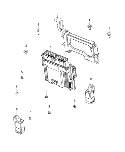 2020 Jeep Wrangler Modules, Engine Compartment Diagram 6 - Thumbnail