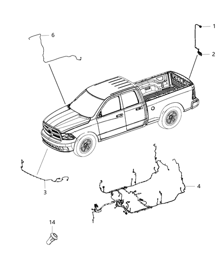 2015 Ram 1500 Antenna Remote Start Diagram for 68248874AA