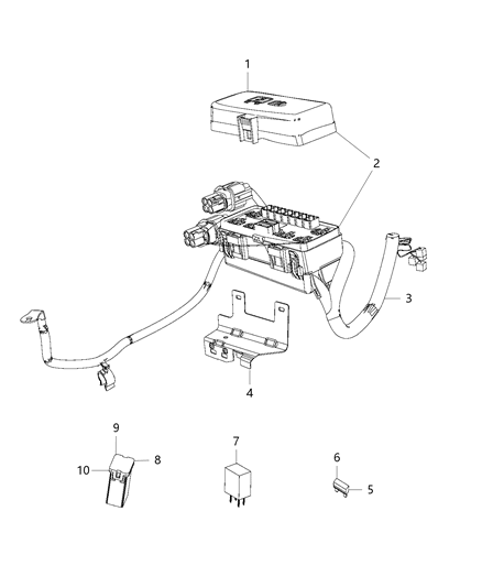 2018 Ram 3500 Cab Chassis(<10K lb.) Auxiliary & Integral PDC Diagram