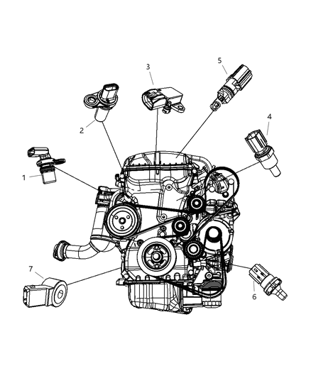2007 Chrysler Sebring Sensors - Engine Diagram 3 - Thumbnail