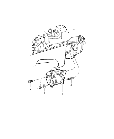 2004 Dodge Ram 2500 Starter Engine Diagram for R5037199AB