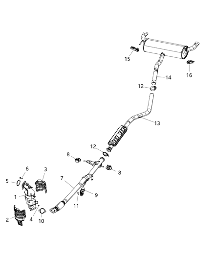 2021 Jeep Cherokee Exhaust Pipe Diagram for 68245410AC