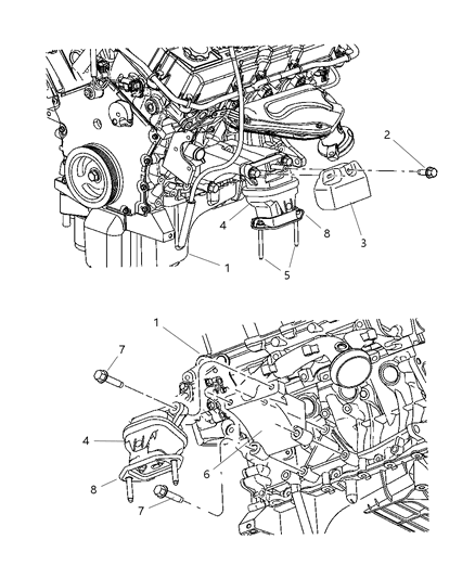 2005 Dodge Magnum Mounts, Front Diagram 1 - Thumbnail