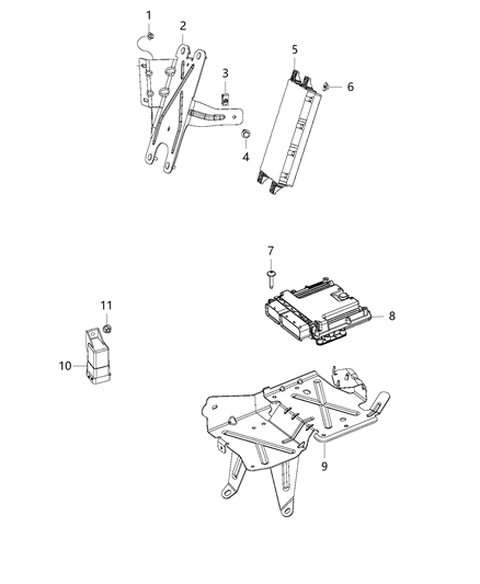 2014 Ram 1500 Module Powertrain Control Generic Diagram for 5150767AC