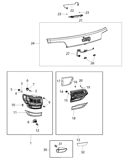 2014 Jeep Grand Cherokee Lamp Tail Diagram for 68217433AB