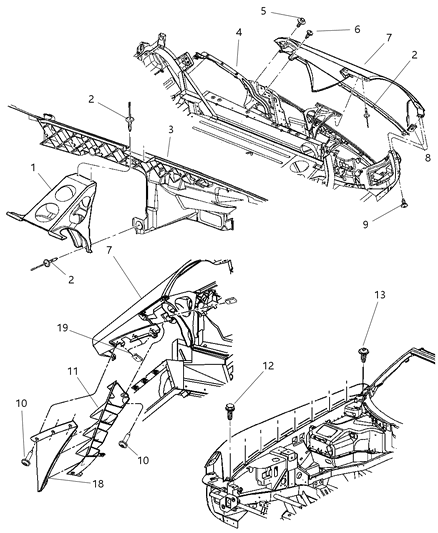 2003 Dodge Viper Fender Front Diagram for 5029103AB