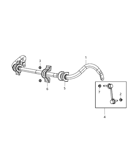 2015 Dodge Durango Stabilizer Bar, Front Diagram