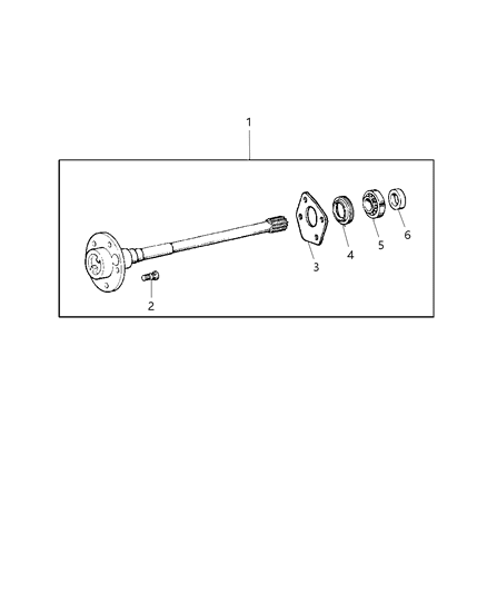 2006 Jeep Wrangler Shaft - Rear Axle Diagram 2 - Thumbnail
