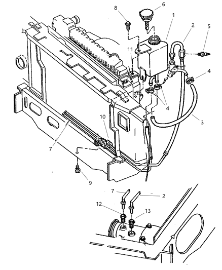 1997 Jeep Cherokee Power Steering Hoses And Reservoir Diagram 2 - Thumbnail
