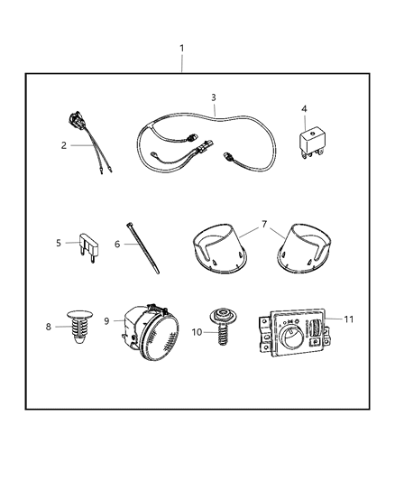 2007 Dodge Dakota Light Kit Fog Diagram for 82209046