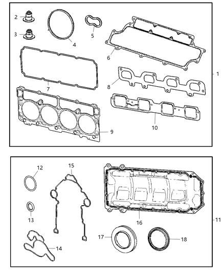 2006 Dodge Magnum Gasket Packages - Engine Diagram 4 - Thumbnail