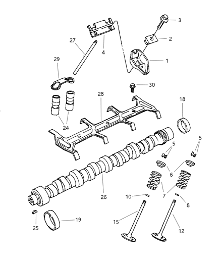 1999 Dodge Dakota Camshaft & Valves Diagram 3 - Thumbnail