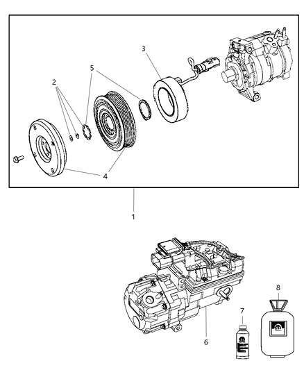 2009 Dodge Durango A/C Compressor Diagram 2 - Thumbnail