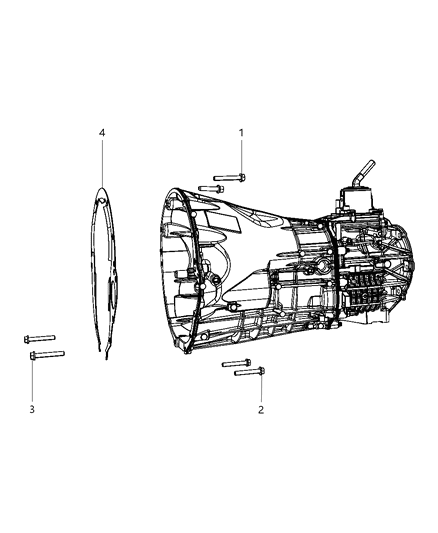 2008 Jeep Liberty Mounting Bolts of Manual Transmission Diagram