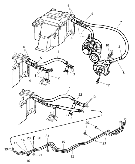 2001 Dodge Ram Van Suction Line, Rear Diagram for 5003262AC