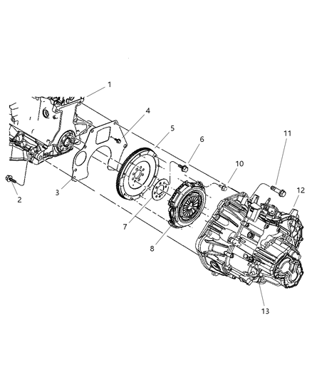 2006 Chrysler PT Cruiser Conventional, Clutch & Pressure Plate Diagram 2 - Thumbnail