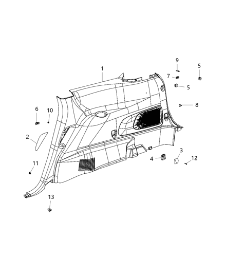 2020 Dodge Journey Quarter Trim Panel Diagram 2 - Thumbnail