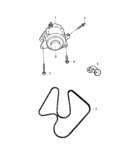 2006 Dodge Ram 1500 Generator Engine Diagram for 4801251AA