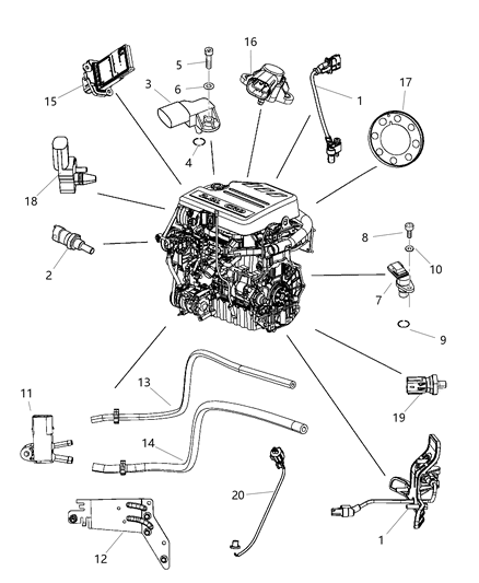 2011 Dodge Grand Caravan Screw Diagram for 68031587AA